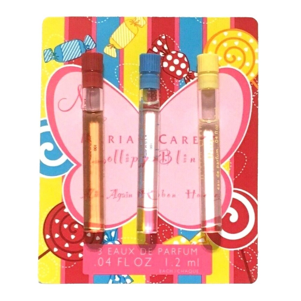 Mariah Carey Lollipop Bling Perfume 3pc Mine Again, Honey, Ribbon 1.2mL EDP RARE